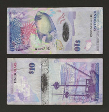 BERMUDA $10 Dollars 2009, P-59a ONION PREFIX Original Circulated, QEII, Obsolete