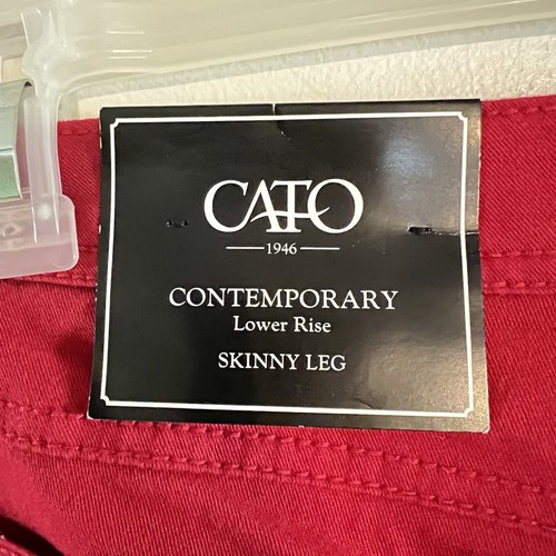Cato Woman Red Contemporary Lower Rise Skinny Leg 5-Pockets Jeans Plus SIZE 22W - Picture 4 of 6