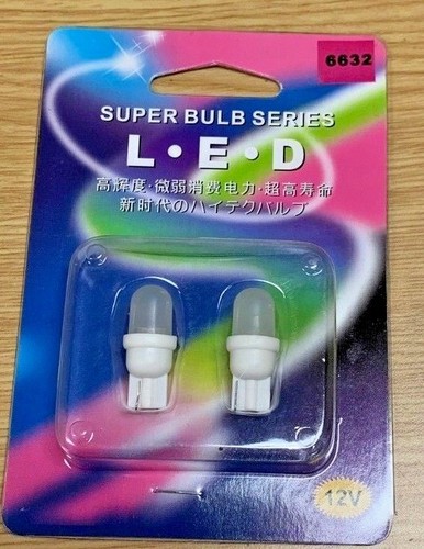 2 PC SET 194 T10 168 158 - LED BLUE LIGHT LAMP BULBS 6632 - Picture 3 of 3