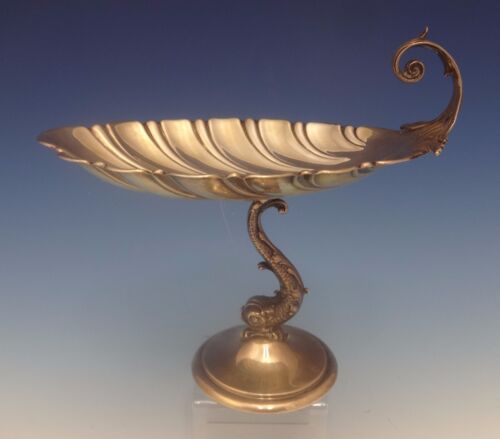 Redlich & Co. Sterling Silver Compote Raised w/Shell 3-D Dolphin #9183 (#0361) - Afbeelding 1 van 6
