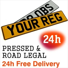 24h Delivery 2x Metal 3D Pressed Registration Number Plates UK DVLA ROAD LEGAL
