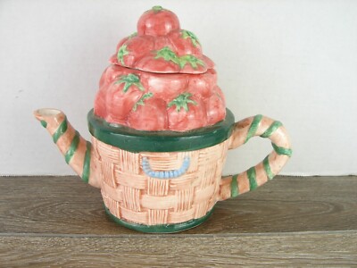 Cardinal Inc 1994 Pick of the Crop Teapot Tomatoes Basket