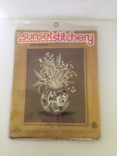 VTG Sunset Stitchery Kit 1970s Indian Heritage Native American SWPottery Crafts