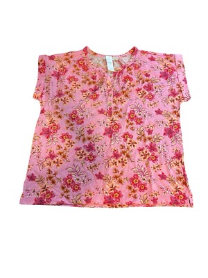 NWT LOFT Women s Blouse, Size Large, Pink Floral Print