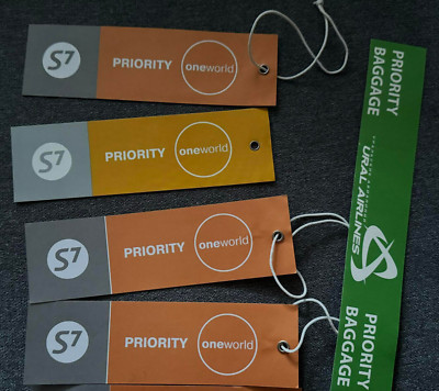 S7 Siberia Airlines Ural Airlines russian priority baggage luggage tag set