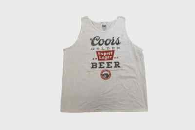 Coors Mens Coors Golden Export Lager Beer White Tank Top Shirt New S, 3XL