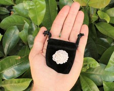 Desert Rose Selenite Flower: Protection Set - Stone plus Velvet Bag (Rock Bud)