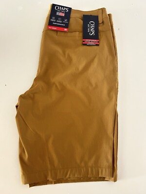 NEW Chaps Mens Regular Fit Trail Short Burlwood Performance Stretch Nylon 32