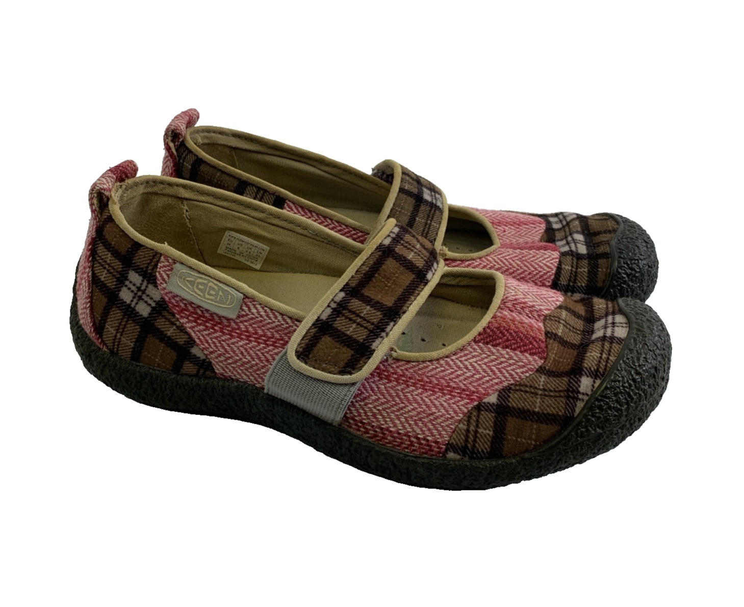 Keen Mary Jane Patchwork Raccolta Plaid Rosa Marrone SlipOn Comfort 1007740 Donna 6