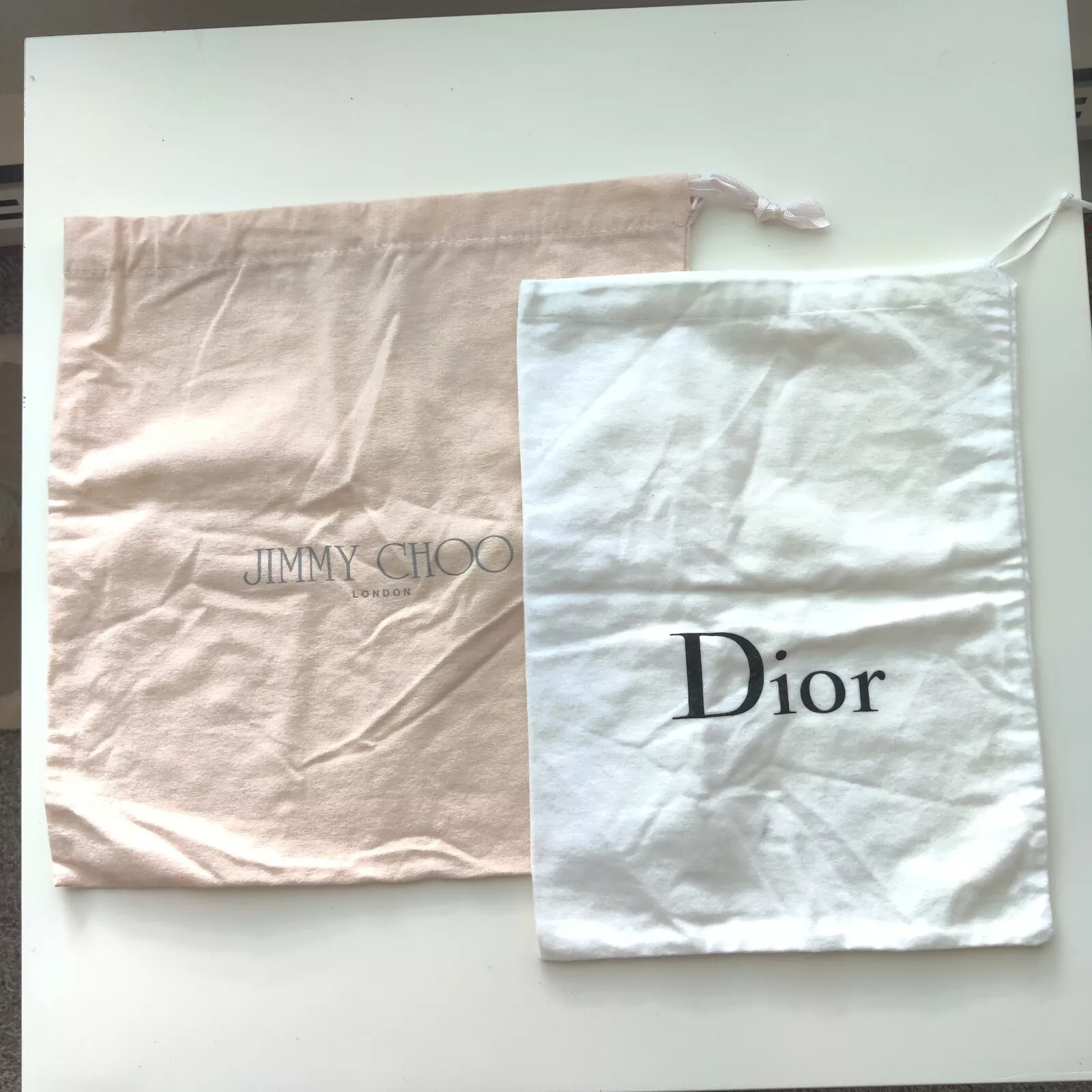 Housses de rangement poussière rose clair Jimmy Choo Dior 