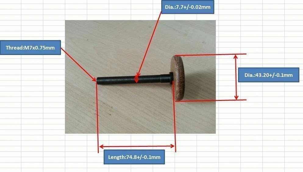 Metric Collet Holder Drawbar M7 x 0.75mm fits 8mm Watchmaker Lathe 1pc