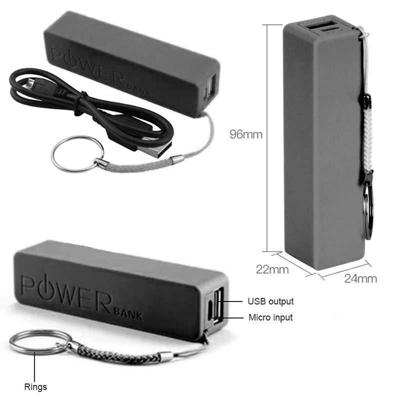 2600mAh Power Bank Keychain with LiIon Rechargeable Battery for