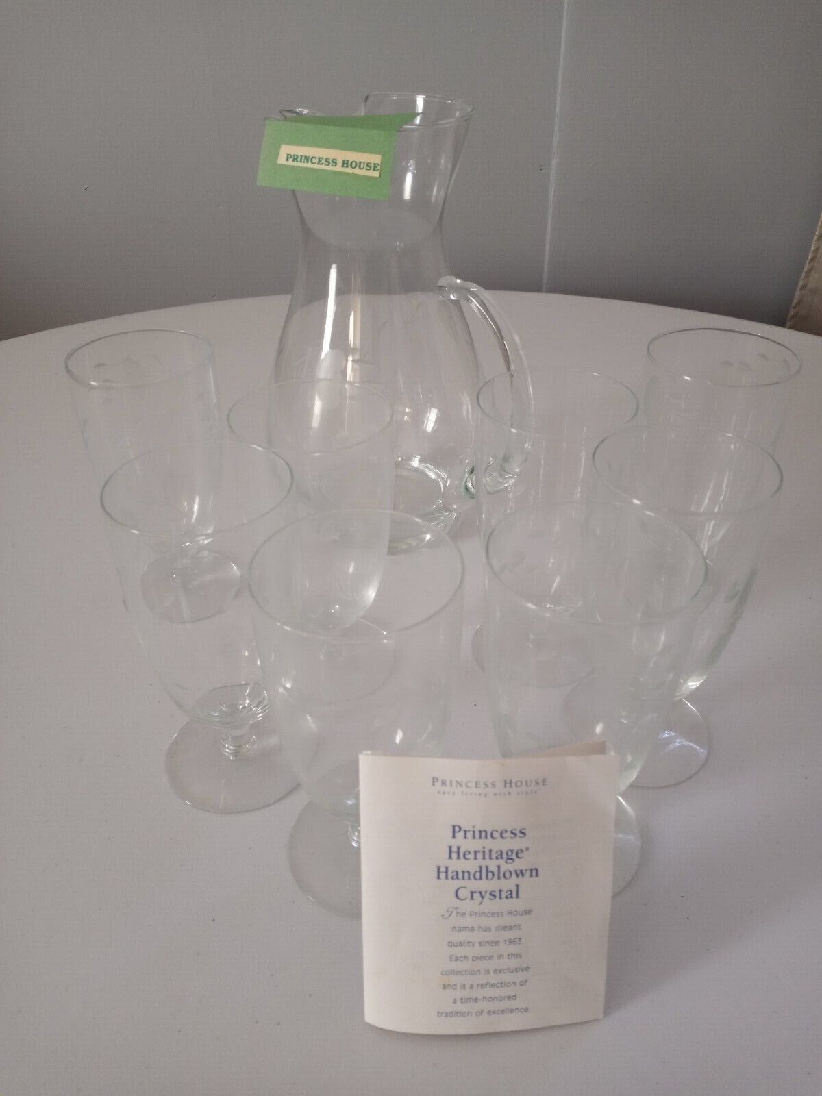 Princess House crystal tea pitcher and tea glasses eBay