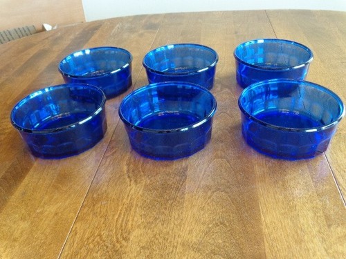 6 Tasses et Sous-Tasses Lomonosov Bleu Cobalt et Frises Or