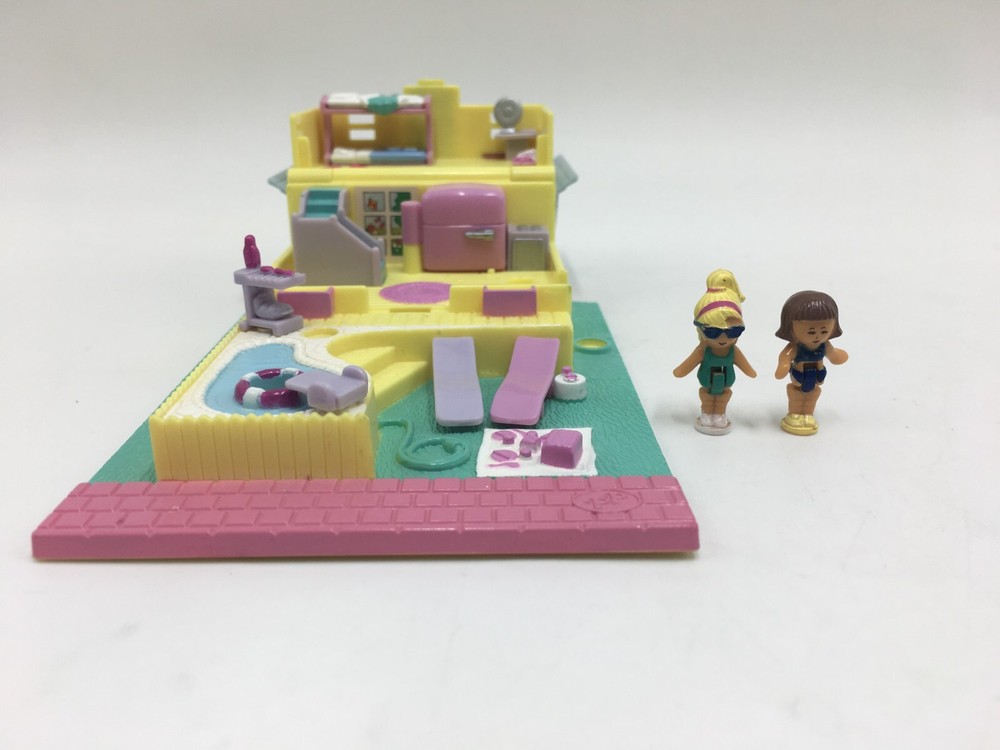 Vintage Polly Pocket Pollyville Summer Pool House Complete (Bluebird, 1993)