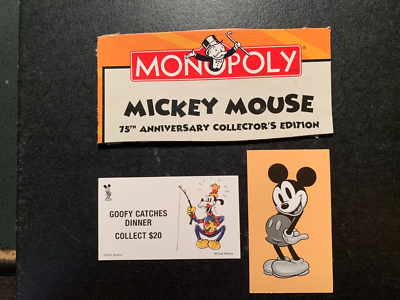 Monopoly Mickey Mouse GOOFY CATCHES DINNER OLD Mickey 75th