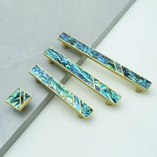 MFYS Natural Shell Drawer Knob Pull Luxury Cabinet Pull Brass White Shell