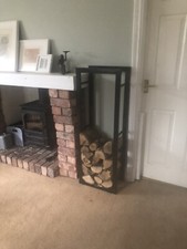 Log Stand 115x40x25cm Black Powder Coated Steel