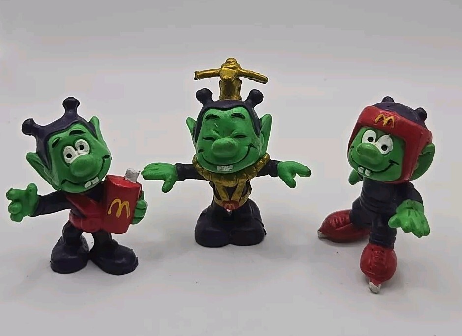 VINTAGE McDonald's Astrosniks 1984 Bully Figure Lot of 3 Happy Meal Toy