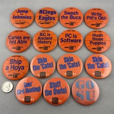 Lot of 15 Syracuse University Orange 1990's Basketball Pinbacks Buttons #61824