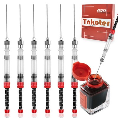 6 Pcs Fountain Pen Ink Syringe Fillers with Converter Blunt Tip Set