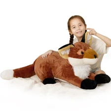 BENINY Giant Red Fox Stuffed Animal 30 Inch - Realistic Big Plush Toy