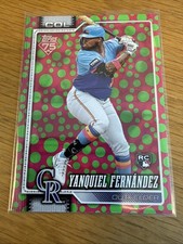 2026 Topps Series 1 Yanquiel Fernandez Holiday Polka Dots #116 Rockies RC