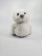Avon White Seal Plush Vintage 90s Blue Eyes Cute Stuffed Animal