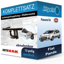 Für Fiat Panda 03-11 AUTO HAK Anhängerkupplung abnehmbar + 13polig E-Satz neu