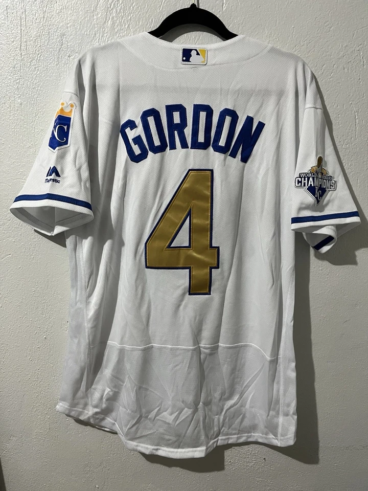 Camiseta Alex Gordon Kansas City Royals Majestic 2015 Serie Mundial Campeones Talla 44 Foto 3 de 4