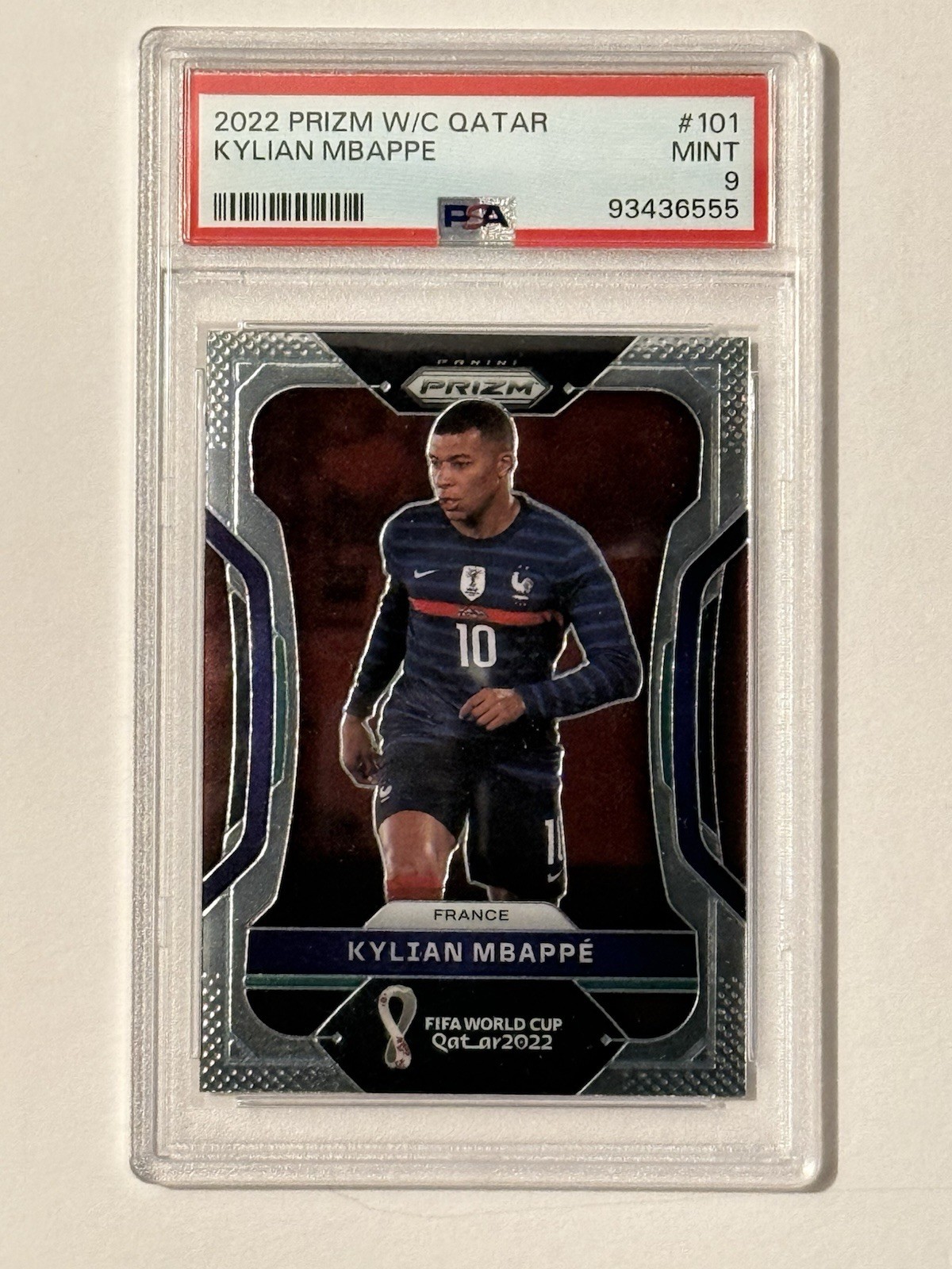 2022 Panini Prizm World Cup Qatar Kylian Mbappe #101 PSA 9 MINT France