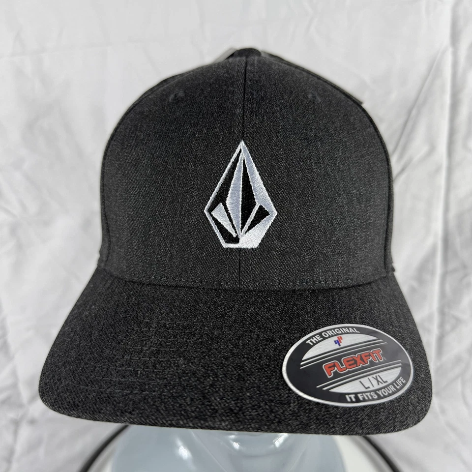 Volcom Hat Cap Fitted Mens Large XL Black Full Stone Heather Athletic Flexfit - Image 2 of 4