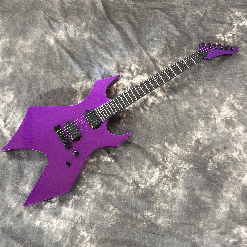 Warlock Electric Guitar Metallic Purple HH Pickups 24 Frets Black Hardware