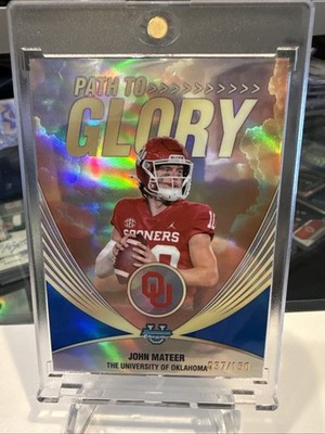 2025 Bowman Chrome U Path To Glory John Mateer Oklahoma Blue Refractor /150