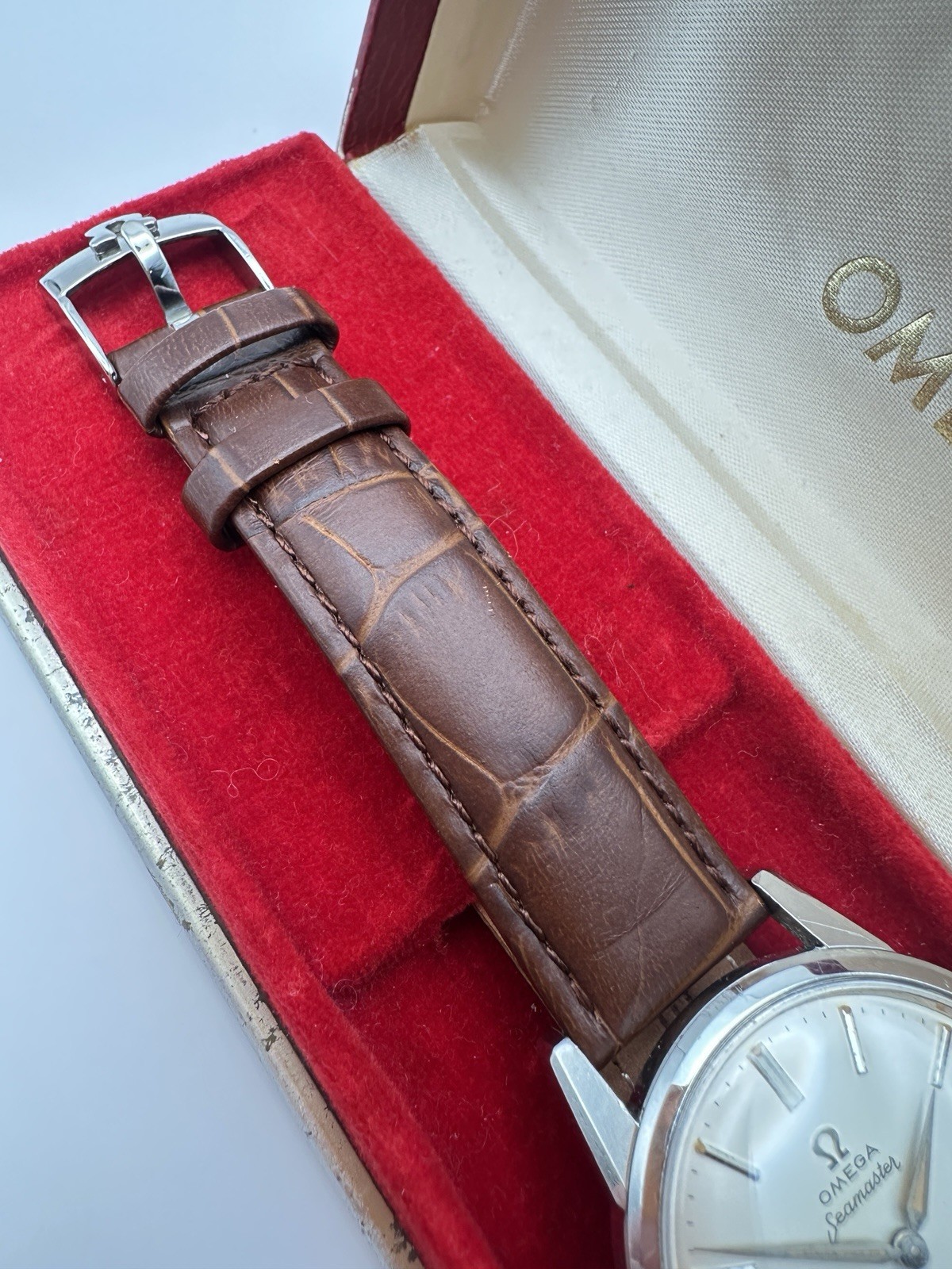 Vintage 1961 Omega Seamaster 268 18445448  Boxed Working Order Leather Strap image 6