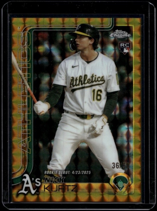 2025 Topps Chrome Update Nick Kurtz #USC180 RC Rookie Gold Geometric /50