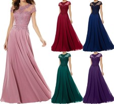 NEW Lace Short Sleeve Evening Dresses Party L...