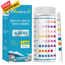 Heavy Metals Water Test Strips 8 Tests - 100ct Home Testing Kit for...