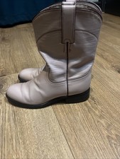 Justin Vintage Cowboy Boots Size 4D (Wide Fit) Good Condition. Pale Pink