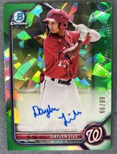 2022 Bowman Chrome Daylen Lile Prospect Auto Green Atomic Refractor /99 #CPA-DL