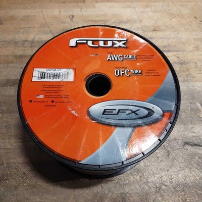 FLUX POWER WIRE 4 GAUGE   FROSTED BLACK OFC POWER CABLE   125FT ROLL