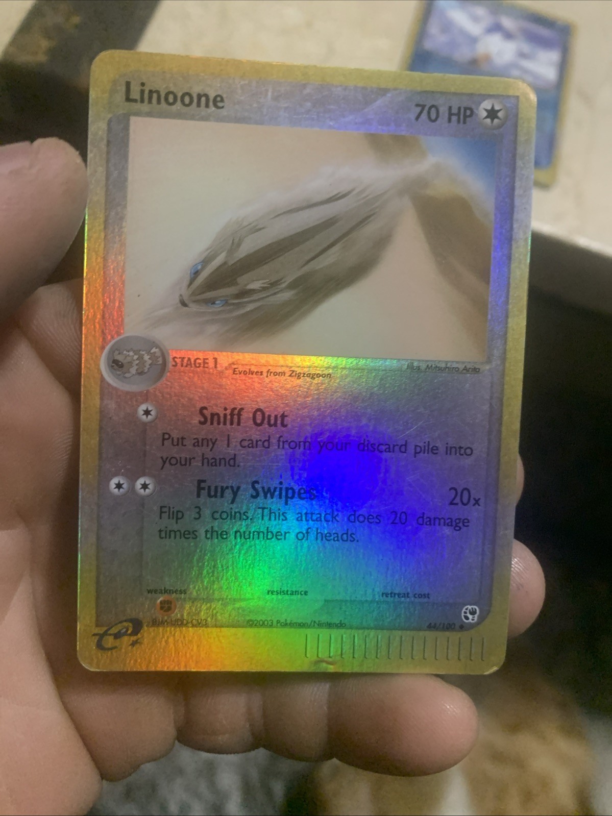 Pokemon TCG English Sandstorm Linoone Card 44/100 Reverse Holo