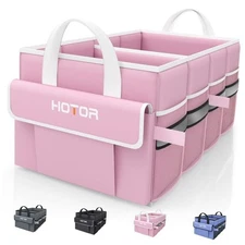 HOTOR Trunk Organizer - Car Organizer with 5 Pockets, Trunk Medium Pink
