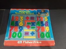 Vintage Fisher Price Magnetic Number Board for math with box box damaged -674