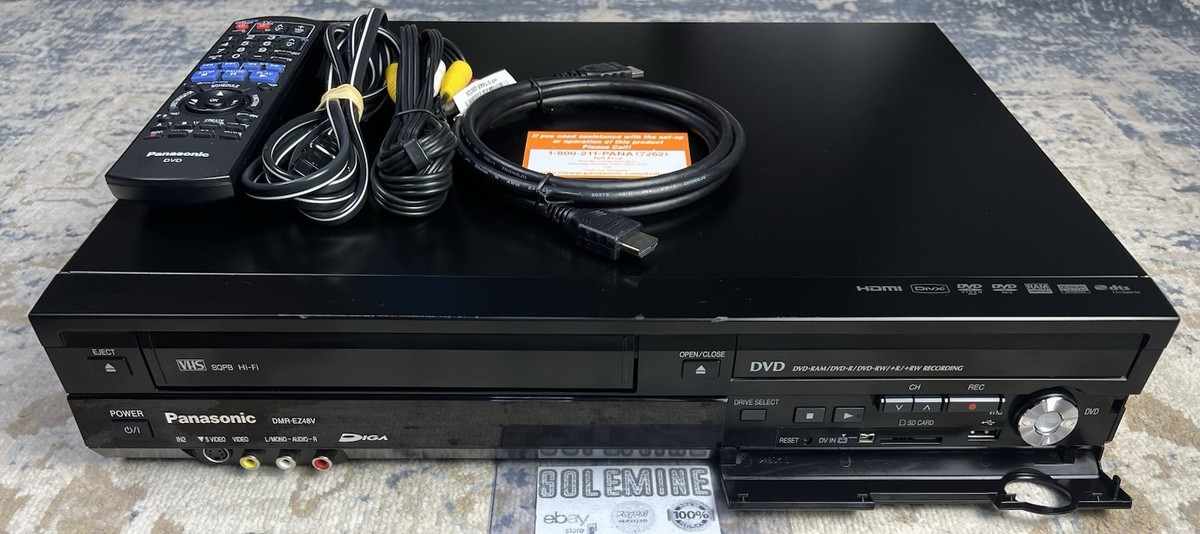 Panasonic DMR-EZ48V DVD VCR Combo Recorder HDMI Remote Cables
