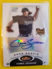2008 Finest Refractor Rookie Autograph 407/499 #154 Chris Seddon RC - Marlins