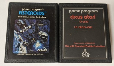 Atari 2600 Lot of 2 Games - Asteroids & Circus Atari - DZcx87