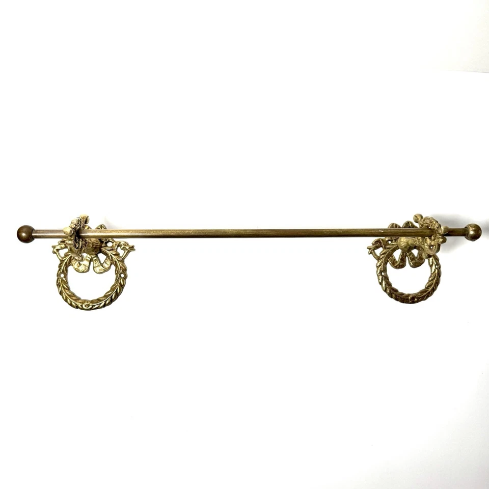 Винтажное латунное полотенце для ванной декоративное викторианское 20 дюймов - Изображение 3 из 4