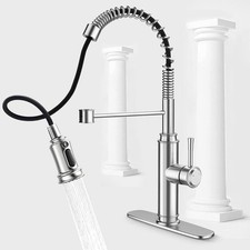 Kitchen Faucet - Spring Kitchen Sink Faucet with 3 Modes Pull Down Sprayer, Sing