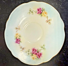 Antique Hand Painted Porcelain Demitasse Cup & Saucer Roses Gold Gilt — photo 2